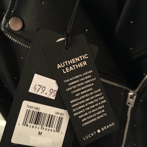 NWT Lucky Brand Real Leather Moto Jacket - Picture 3 of 6
